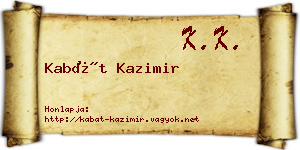 Kabát Kazimir névjegykártya